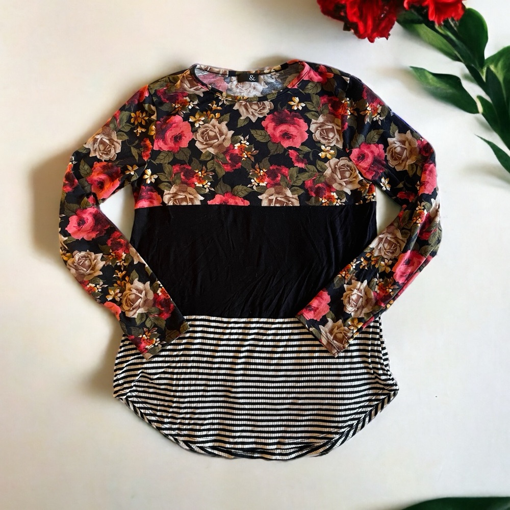 Mixed Pattern Top